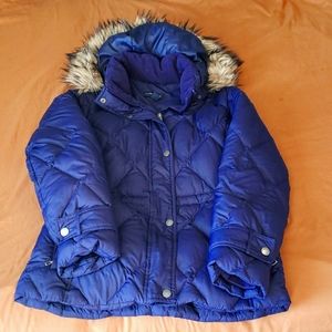 Lands' End 80% down 20% feather purple winter coat